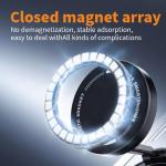 4 Magnetic Phone Stand Holder, 360° Rotating Desktop Mobile Stand, Adjustable Height & Viewing Angle, Strong Full-Circle Magnetic Mount, Portable for All Smartphones - Orange