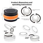 4 Magnetic Phone Stand Holder, 360° Rotating Desktop Mobile Stand, Adjustable Height & Viewing Angle, Strong Full-Circle Magnetic Mount, Portable for All Smartphones - Orange