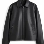 Zaraa Men Solid Leather Jacket